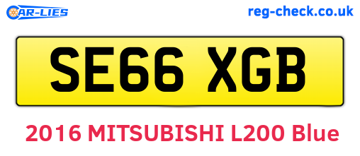 SE66XGB are the vehicle registration plates.