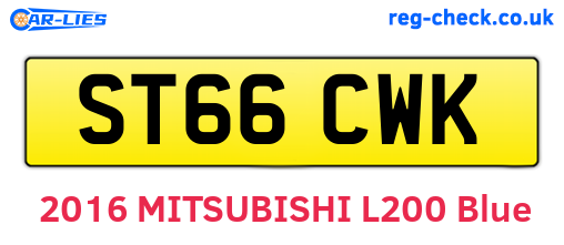 ST66CWK are the vehicle registration plates.