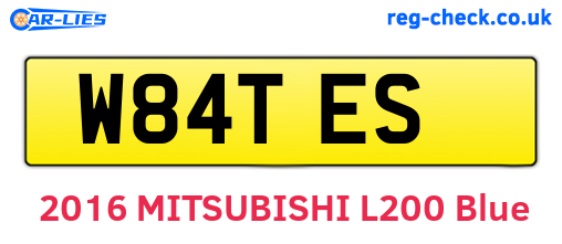 W84TES are the vehicle registration plates.