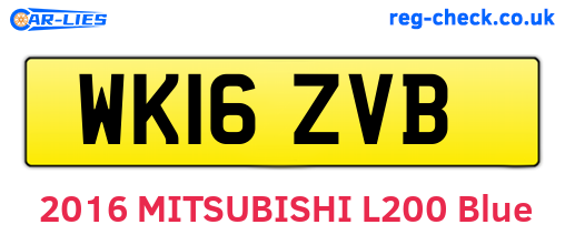 WK16ZVB are the vehicle registration plates.