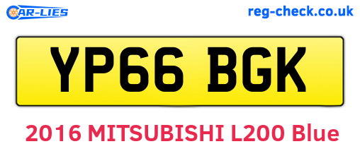 YP66BGK are the vehicle registration plates.