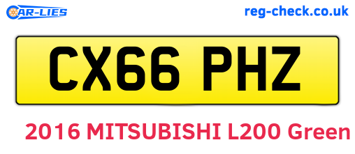 CX66PHZ are the vehicle registration plates.