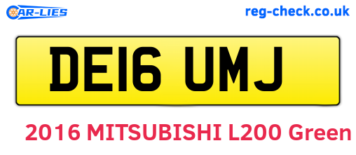 DE16UMJ are the vehicle registration plates.