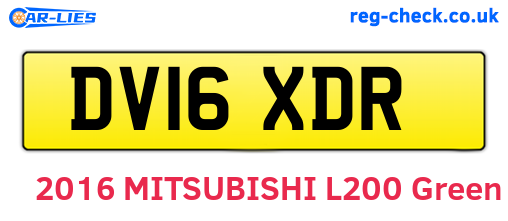 DV16XDR are the vehicle registration plates.