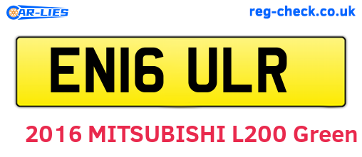 EN16ULR are the vehicle registration plates.