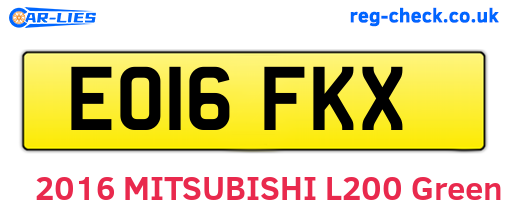 EO16FKX are the vehicle registration plates.