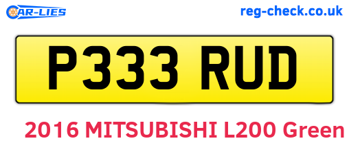 P333RUD are the vehicle registration plates.