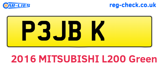 P3JBK are the vehicle registration plates.