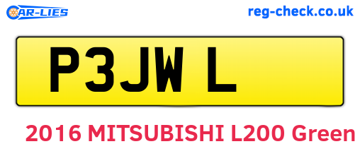 P3JWL are the vehicle registration plates.