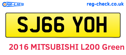 SJ66YOH are the vehicle registration plates.