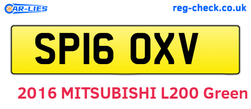 SP16OXV are the vehicle registration plates.