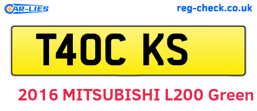 T40CKS are the vehicle registration plates.