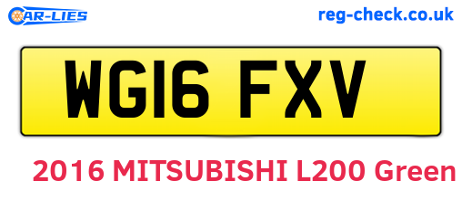 WG16FXV are the vehicle registration plates.
