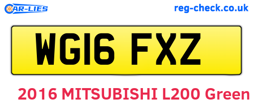WG16FXZ are the vehicle registration plates.