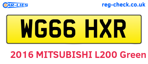 WG66HXR are the vehicle registration plates.