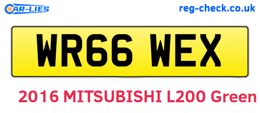 WR66WEX are the vehicle registration plates.