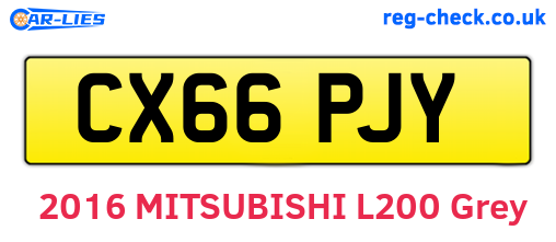 CX66PJY are the vehicle registration plates.