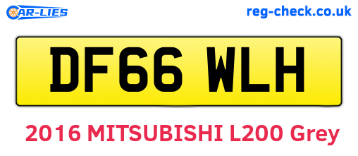 DF66WLH are the vehicle registration plates.