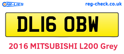 DL16OBW are the vehicle registration plates.