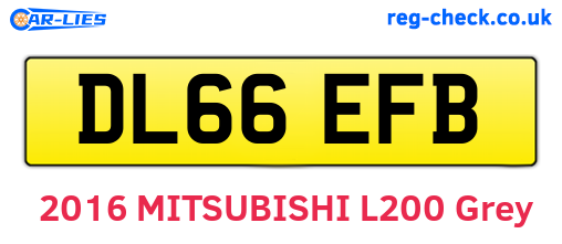 DL66EFB are the vehicle registration plates.