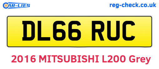 DL66RUC are the vehicle registration plates.