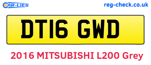 DT16GWD are the vehicle registration plates.