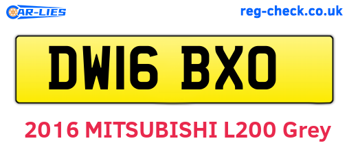 DW16BXO are the vehicle registration plates.