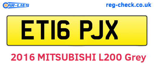 ET16PJX are the vehicle registration plates.