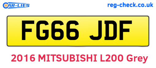 FG66JDF are the vehicle registration plates.