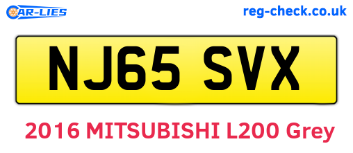 NJ65SVX are the vehicle registration plates.