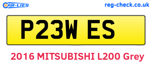P23WES are the vehicle registration plates.