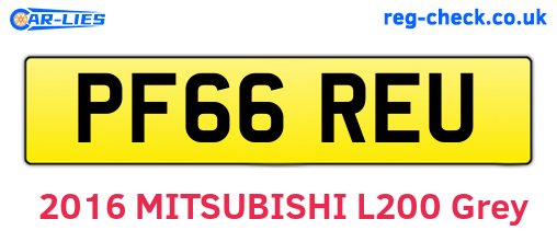 PF66REU are the vehicle registration plates.