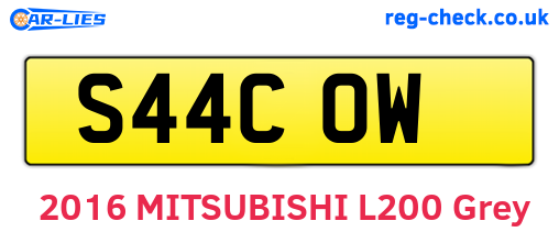 S44COW are the vehicle registration plates.