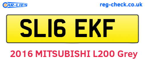 SL16EKF are the vehicle registration plates.