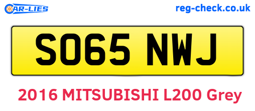 SO65NWJ are the vehicle registration plates.