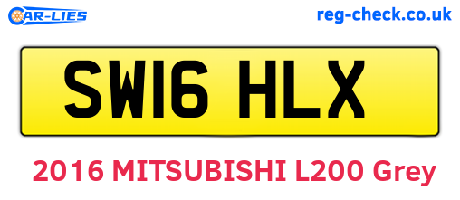 SW16HLX are the vehicle registration plates.