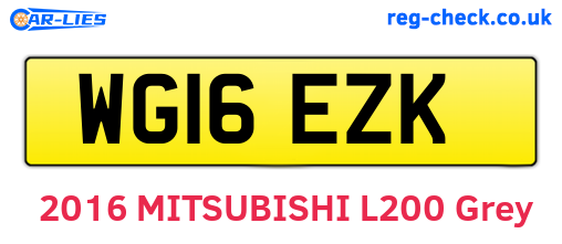 WG16EZK are the vehicle registration plates.