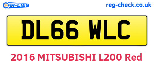DL66WLC are the vehicle registration plates.