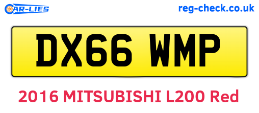DX66WMP are the vehicle registration plates.