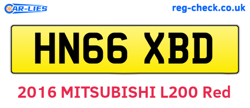 HN66XBD are the vehicle registration plates.