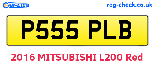 P555PLB are the vehicle registration plates.