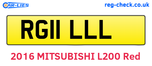 RG11LLL are the vehicle registration plates.