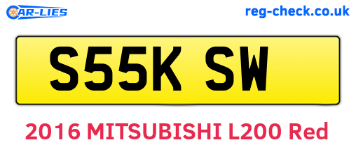 S55KSW are the vehicle registration plates.