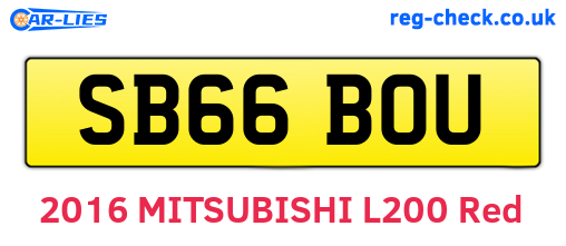 SB66BOU are the vehicle registration plates.
