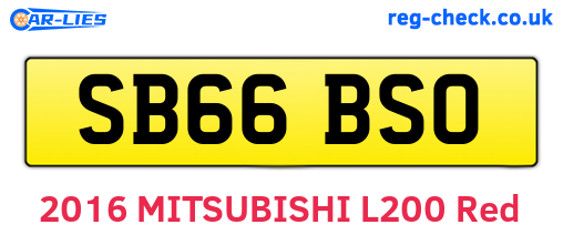 SB66BSO are the vehicle registration plates.