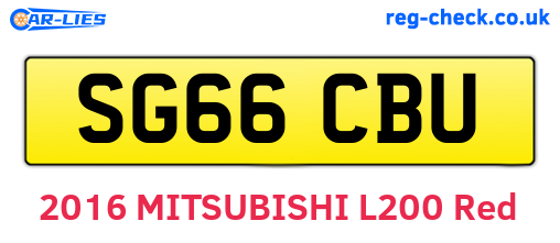SG66CBU are the vehicle registration plates.