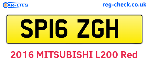 SP16ZGH are the vehicle registration plates.