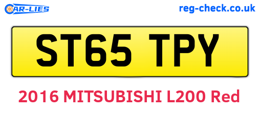 ST65TPY are the vehicle registration plates.