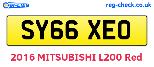 SY66XEO are the vehicle registration plates.