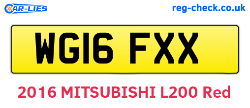 WG16FXX are the vehicle registration plates.